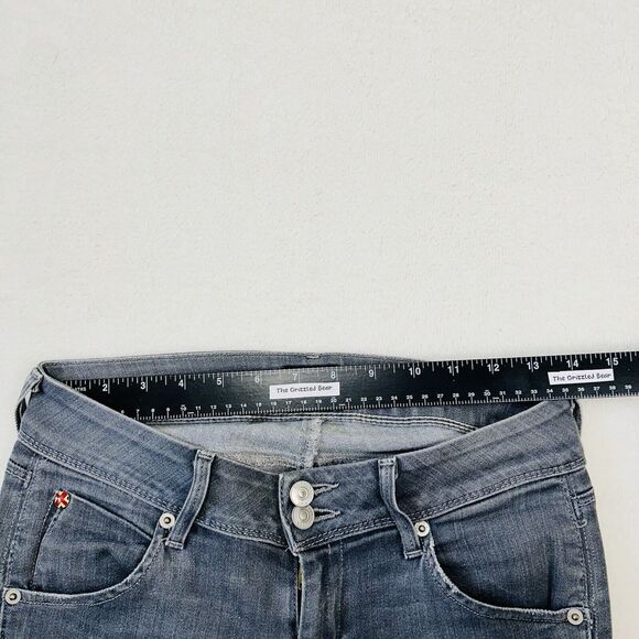 Hudson Skinny Jeans 25 Collin Rear Flap Gray Acid Wash Low Rise Button Fly - Picture 8 of 16